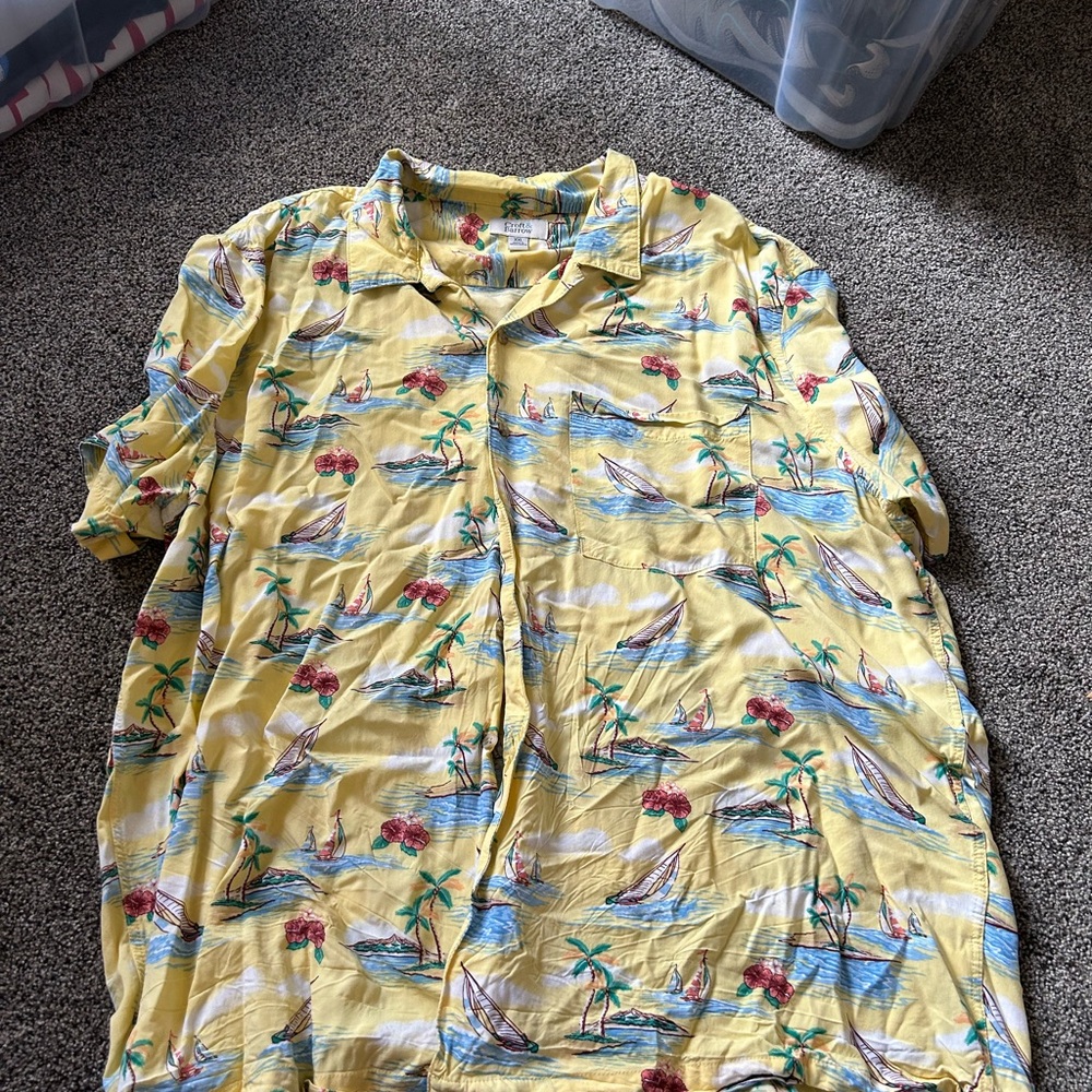 Tommy Bahama Yellow Tropical Shirt
